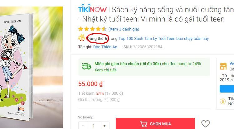 Những tựa sách tại Việt An Books lọt Top best seller trên Tiki